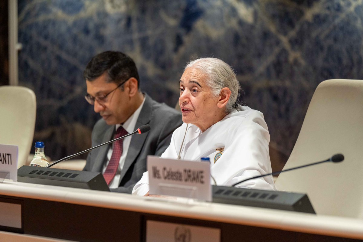 India at UN, Geneva (@indiaungeneva) on Twitter photo In the run-up to #IDY2025, PMI <a href="/IndiaUNGeneva/">India at UN, Geneva</a> organised a discourse on Emotional Self-Care in a World in Crisis led by Sister Jayanti of Brahma Kumaris at <a href="/UN/">United Nations</a> Palais des Nations.
Special Thanks from PR <a href="/abagchimea/">Arindam Bagchi</a> to <a href="/CelesteDrakeILO/">Celeste Drake</a> DDG @ILO, Yukiko Nakatani ADG <a href="/WHO/">World Health Organization (WHO)</a> and In the run-up to #IDY2025, PMI <a href="/IndiaUNGeneva/">India at UN, Geneva</a> organised a discourse on Emotional Self-Care in a World in Crisis led by Sister Jayanti of Brahma Kumaris at <a href="/UN/">United Nations</a> Palais des Nations.
Special Thanks from PR <a href="/abagchimea/">Arindam Bagchi</a> to <a href="/CelesteDrakeILO/">Celeste Drake</a> DDG @ILO, Yukiko Nakatani ADG <a href="/WHO/">World Health Organization (WHO)</a> and
