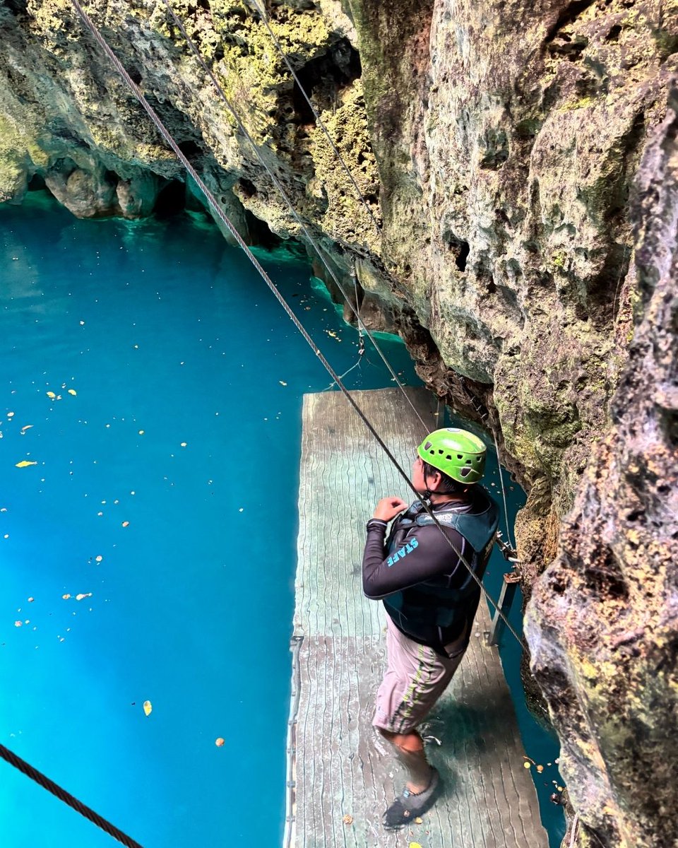 Ready for a 25-meter rappel descent? 😎📍Cenote Lu’um
