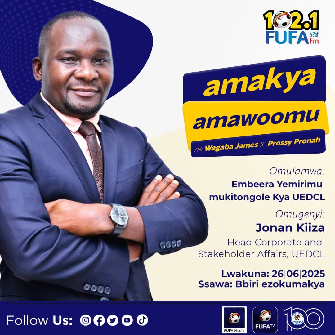 FUFARadio's tweet photo. Tomorrow morning, we are hosting Jonan @nankizaaki from @UEDCLTD. 

He will address all our urgent questions regarding UEDCL's current operations and future plans.

#AmakyaAmawoomu | #FUFAfmUpdates https://t.co/Iz4ZrZxEzq