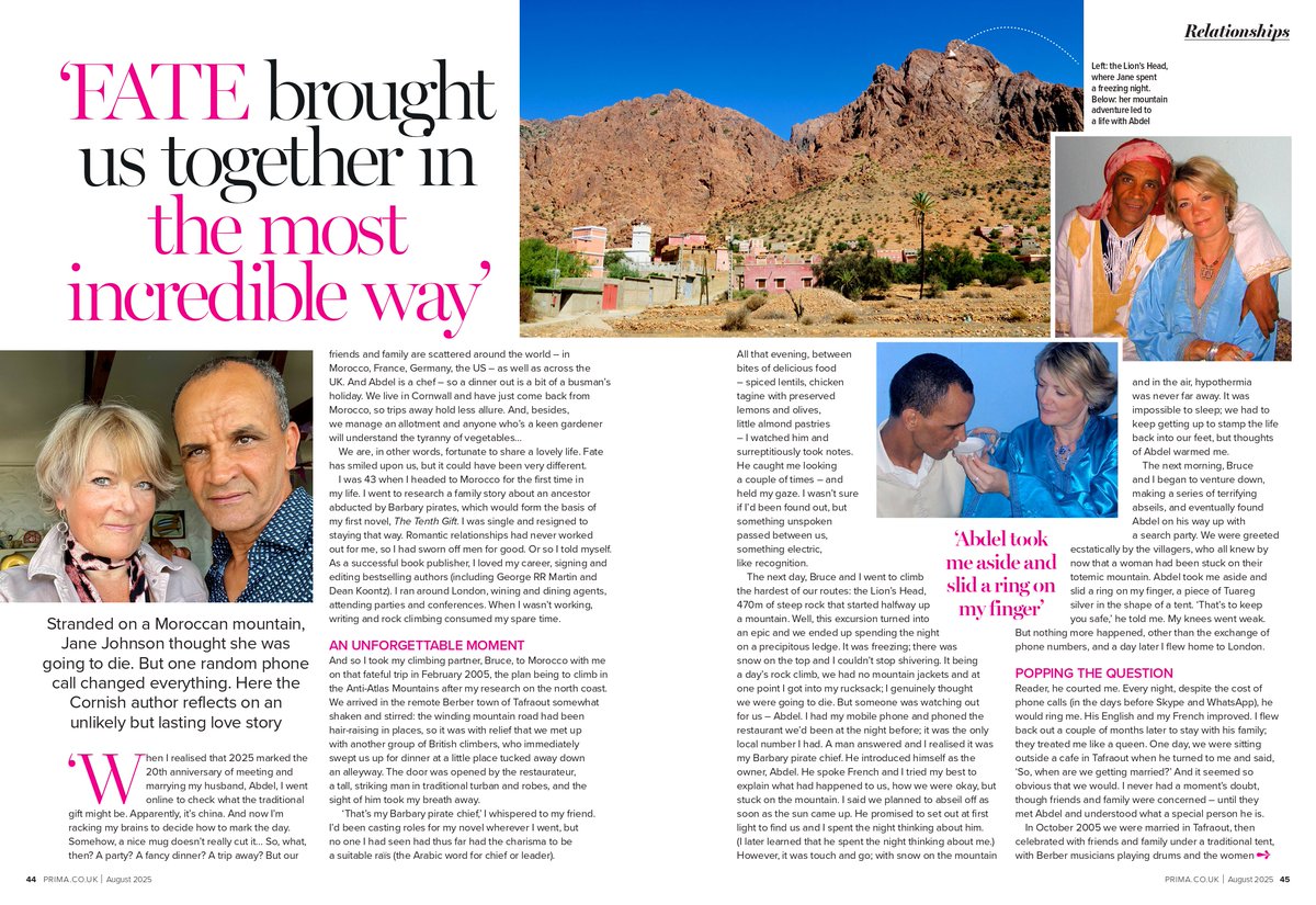 Sophie Ransom (@soph_ransompr) on Twitter photo Good to see this article by <a href="/JaneJohnsonBakr/">Jane Johnson 〓〓💙🇲🇦</a> in <a href="/PrimaMag/">Prima Magazine</a> today on how she met her husband, Moroccan Berber chef, Abdel <a href="/bakrim2000/">Abdel 🐝 🦋🦊 🐾</a>. What a story. Jane's new novel #SecretsoftheBees set in #Cornwall is just out with <a href="/HoZ_Books/">Head of Zeus</a>. In all bookshops & online: tinyurl.com/y5ppsr25 Good to see this article by <a href="/JaneJohnsonBakr/">Jane Johnson 〓〓💙🇲🇦</a> in <a href="/PrimaMag/">Prima Magazine</a> today on how she met her husband, Moroccan Berber chef, Abdel <a href="/bakrim2000/">Abdel 🐝 🦋🦊 🐾</a>. What a story. Jane's new novel #SecretsoftheBees set in #Cornwall is just out with <a href="/HoZ_Books/">Head of Zeus</a>. In all bookshops & online: tinyurl.com/y5ppsr25