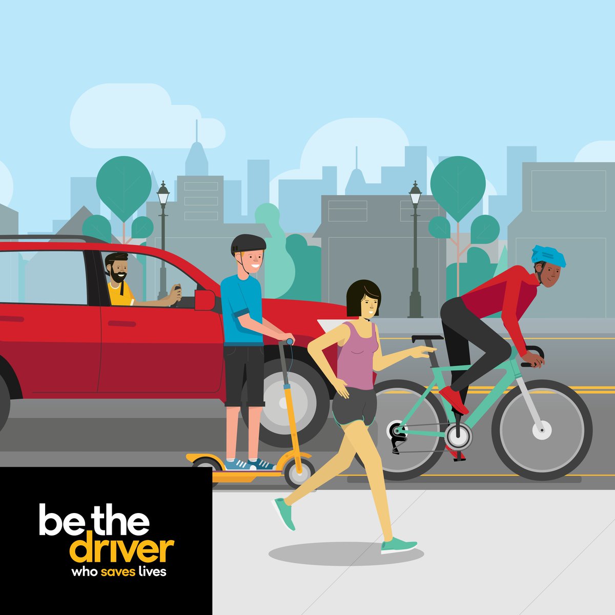 Summer’s here—don't take a vacation from looking out for pedestrians, bikers, and scooter riders. Stay alert and keep everyone safe! 🚶‍♂️🚴‍♀️🛴