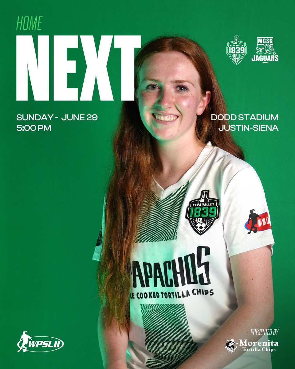Big weekend of soccer ahead!

Saturday we have the men’s playoff semifinal!

Let’s get a thousand people in the stands to carry the team to victory!💪🏽

Sunday Funday with the women playing at 5 PM — come enjoy soccer, food, drinks, and beautiful Napa Valley weather!💚

#NV1839FC