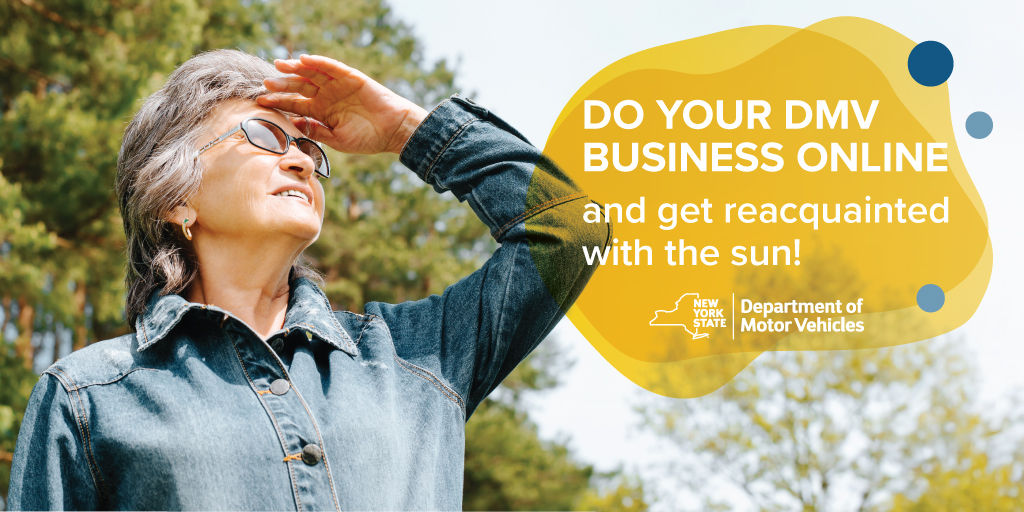 Tired of hiding out in the AC? It isn’t expected to be as hot today and in the days ahead, so if you have any DMV business you need to complete, go to DMV.NY.GOV and do it quickly, easily and securely online, then you can go out and actually enjoy the sun! #NYSDMV