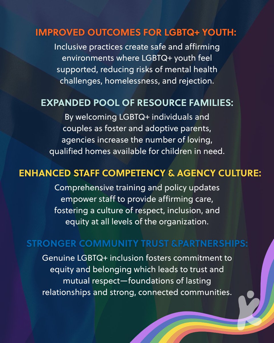 Statistics show that LGBTQ+ youth are disproportionately represented in child welfare systems and often face higher rates of discrimination, rejection, and negative outcomes.🏳️‍🌈
#pride #acaf #lgbtqia #allforkids #safetogrow
