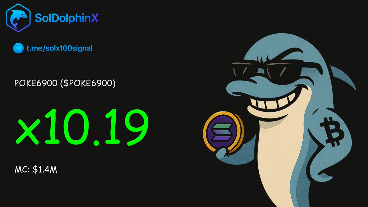 sol_dolphinX_AI's tweet photo. 🔥🔥 SUPER PUMP: $POKE6900 x10.19!

CA: 💊 3oQwNvAfZMuPWjVPC12ukY7RPA9JiGwLod6Pr4Lkpump

💰 MC: $133k → $1.4M
📈 This is next-level degen.
Tele Group : https://t.co/wLy4tzVVBq   
Buy Now : https://t.co/2iDIG5rJNb https://t.co/HvWfej1RId
