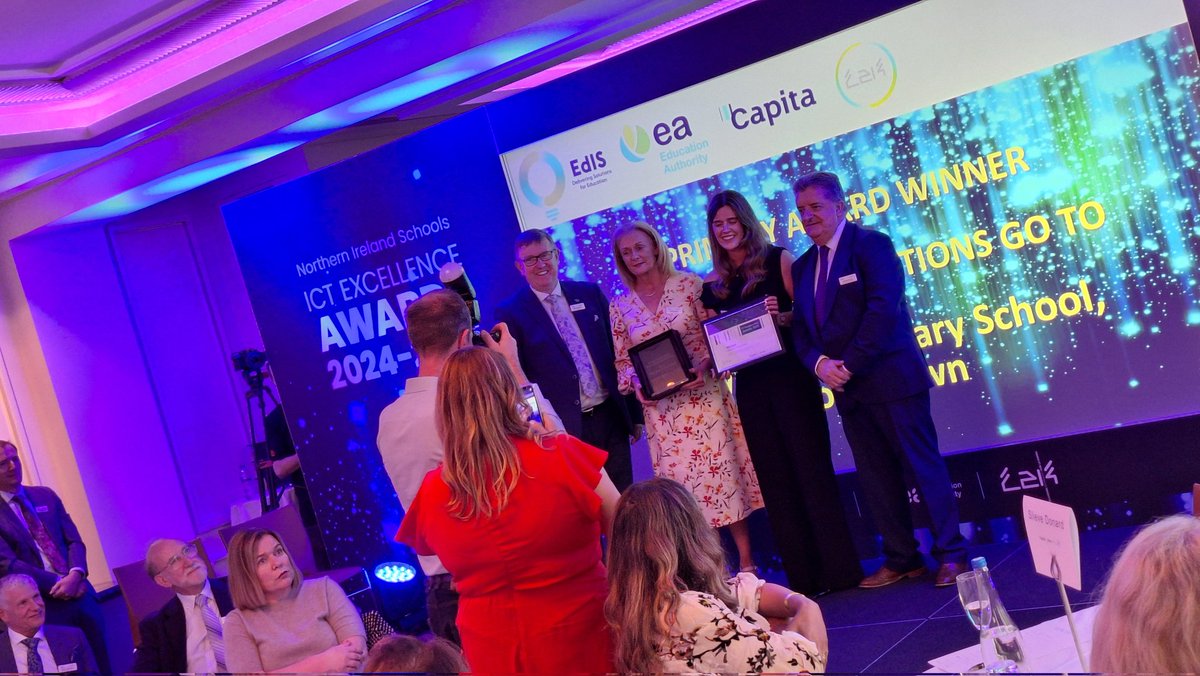Ed_Authority's tweet image. Congratulations to the Primary Schools recognised at the #ICTExcellenceAwards!

Highly Commended:
👏 @GrogganPrimary
👏 @StMarysGlenview
👏 @St_Patricks_PS 

🏆 Winner - @HTPS_Cookstown
