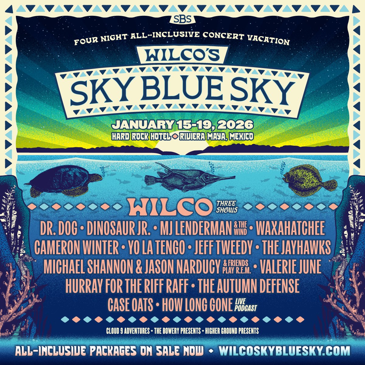 We are very excited to be playing Sky Blue Sky at the top of next year! Grab your tickets today, you won’t wanna miss it.