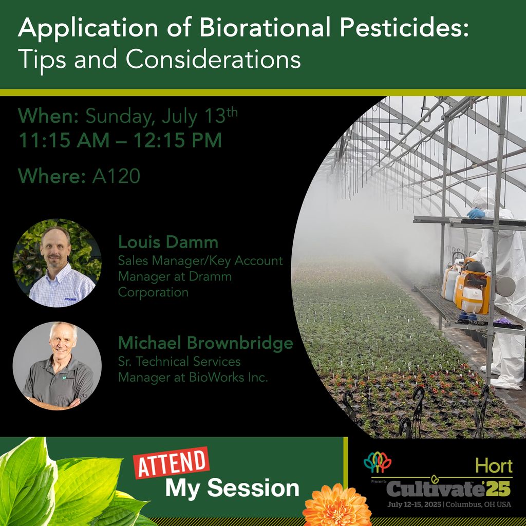 DrammCommercial's tweet photo. Cultivate is coming up. Don't miss out on our talk with BioWorks on applications of biorationals.  💨

Learn more and register here: https://t.co/jgwHhEfpvF 

#Dramm #BioWorks #SprayBetter #FogFaster #Biopesticides #Biorationals #IPM #Fogging #PulsFOG https://t.co/uaM3niI96A