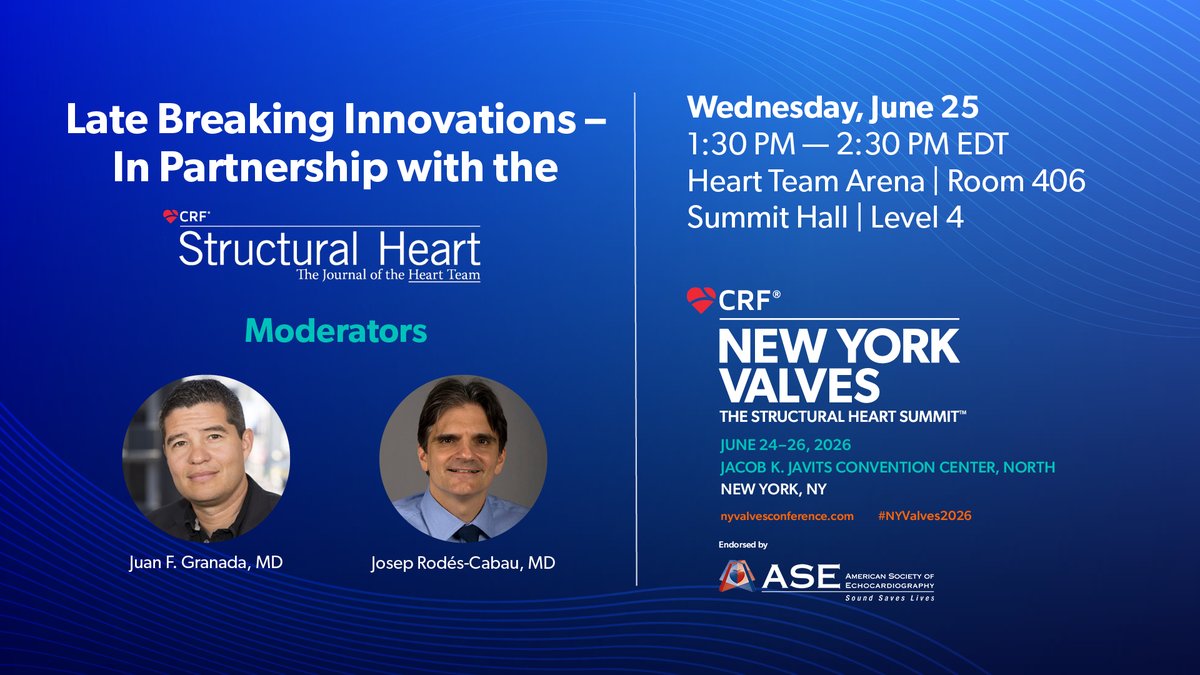 Cardiovascular Research Foundation (@crfheart) on Twitter photo Catch the latest breakthroughs in structural heart care at #NYValves2025! 🚀 From novel implantable sensors to cutting-edge valve technologies, discover innovations shaping the future of treatments. 💡🫀 <a href="/crfshj/">Structural Heart</a> <a href="/jgranadacrf/">Juan F. Granada</a> <a href="/PradeepYadavMD/">Pradeep Yadav</a> <a href="/HamidNadira/">Nadira Hamid</a> <a href="/drptca/">Khaled AlShaibi</a> @BurkhoffMD Catch the latest breakthroughs in structural heart care at #NYValves2025! 🚀 From novel implantable sensors to cutting-edge valve technologies, discover innovations shaping the future of treatments. 💡🫀 <a href="/crfshj/">Structural Heart</a> <a href="/jgranadacrf/">Juan F. Granada</a> <a href="/PradeepYadavMD/">Pradeep Yadav</a> <a href="/HamidNadira/">Nadira Hamid</a> <a href="/drptca/">Khaled AlShaibi</a> @BurkhoffMD