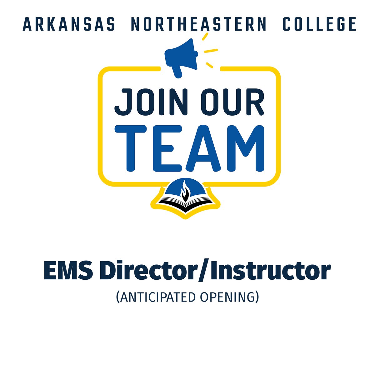 We have an anticipated opening for the position of EMS Director/Instructor.  Come join the ANC family!
ow.ly/7pjw50WgbQC