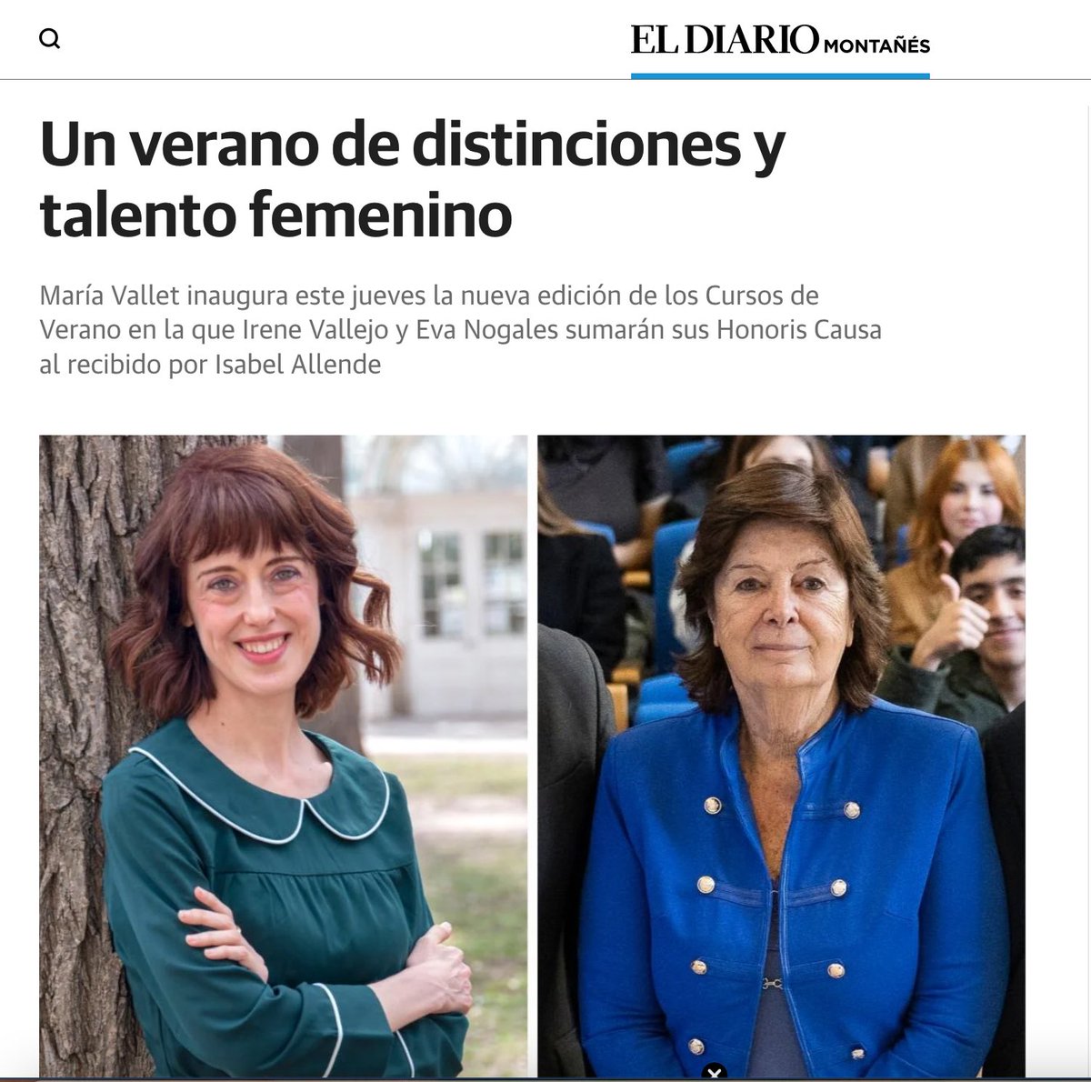 irenevalmore's tweet image. Feliz por recibir este Doctorado Honoris Causa en la @UIMP en el mismo verano que dos mujeres inspiradoras, la fabulosa Isabel Allende y Eva Nogales, catedrática en la Universidad de California en Berkeley, figura clave en la investigación biomédica.