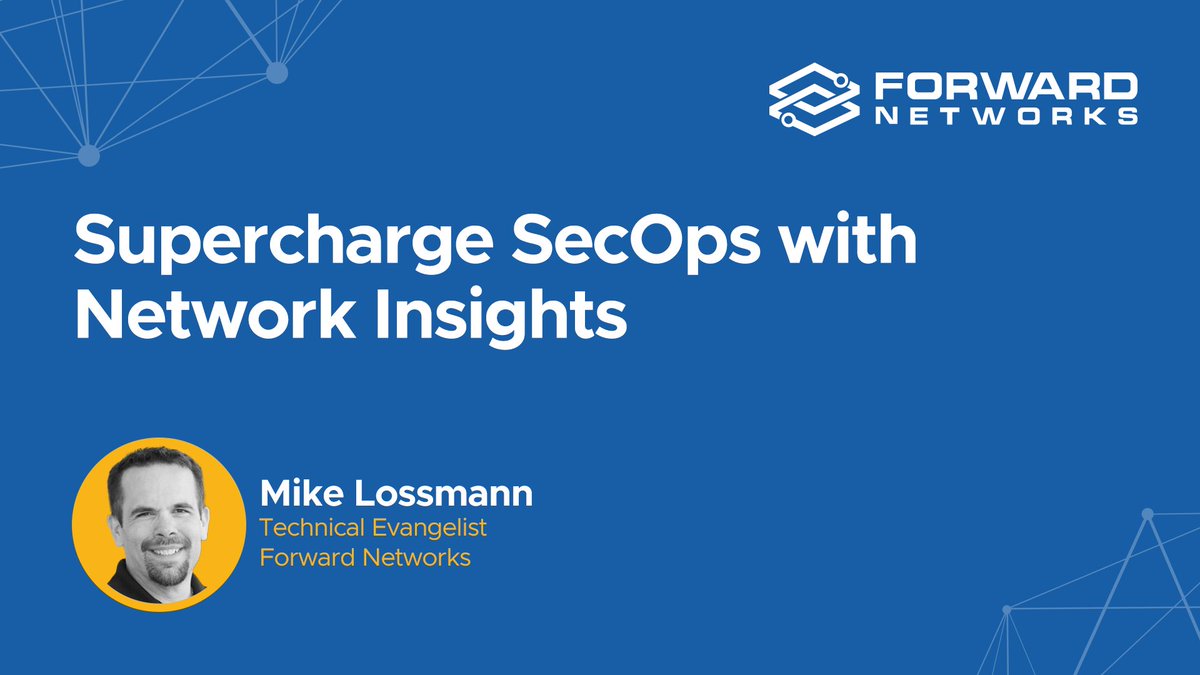 forwardnetworks's tweet image. Are you feeling under pressure to manage risk, validate #ZeroTrust policies, and respond to threats in increasingly complex hybrid networks? Come to @mikelossmann's live session tomorrow to see how to get the visibility and context your #SecOps teams need.
hubs.li/Q03ttd-l0