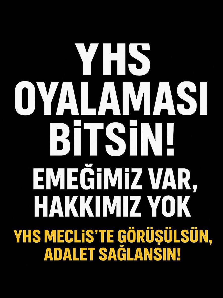 Yardımcı Hizmetler Sınıfı (YHS) kaldırılmalı! Eğitim ve iş yükü dikkate alınarak YHS personeli GİH ve THS kadrolarına geçirilmeli. Liyakat ve çalışma barışı için bu adım şart! #YardımcıHizmetlerSınıfı #YhsTorbaYasaya