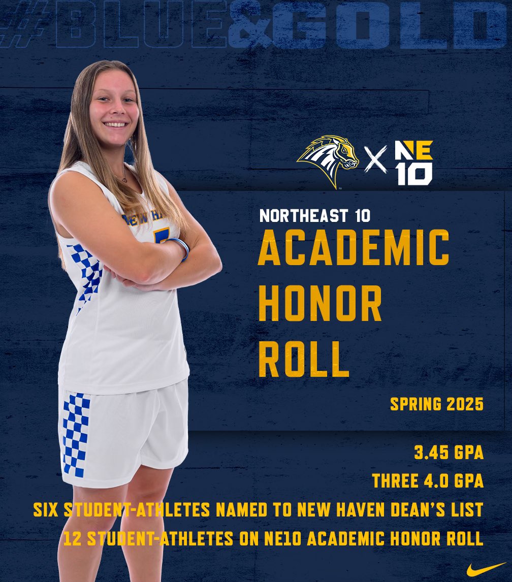 𝐄𝐱𝐜𝐞𝐥𝐥𝐞𝐧𝐜𝐞 𝐨𝐧 𝐚𝐧𝐝 𝐨𝐟𝐟 𝐭𝐡𝐞 𝐟𝐢𝐞𝐥𝐝.📚

Congrats to our student-athletes that have earned a spot on the NE10 Academic Honor Roll for their outstanding performance in the classroom!

#BlueAndGold