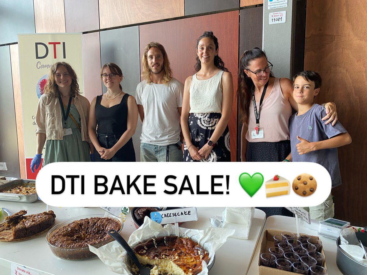 Hoy en el Parc Científic de Barcelona el equipo de DTI Foundation se enfundó el delantal para hornear con pasión, junto a PCBakers, y todas las personas que vinisteis convertisteis cada dulce en esperanza. ¡Gracias por endulzar la ciencia! 💙 #BakeSaleDTI #Solidaridad