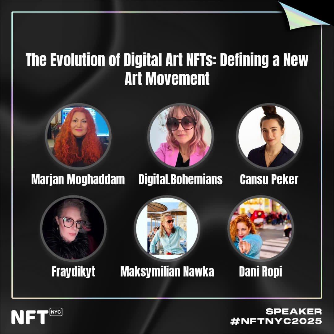 Join our talk today at #nftnyc2025 3:40pm 9th floor - Marquise Ballroom.
„The evolution of Digital Art NFTs“
