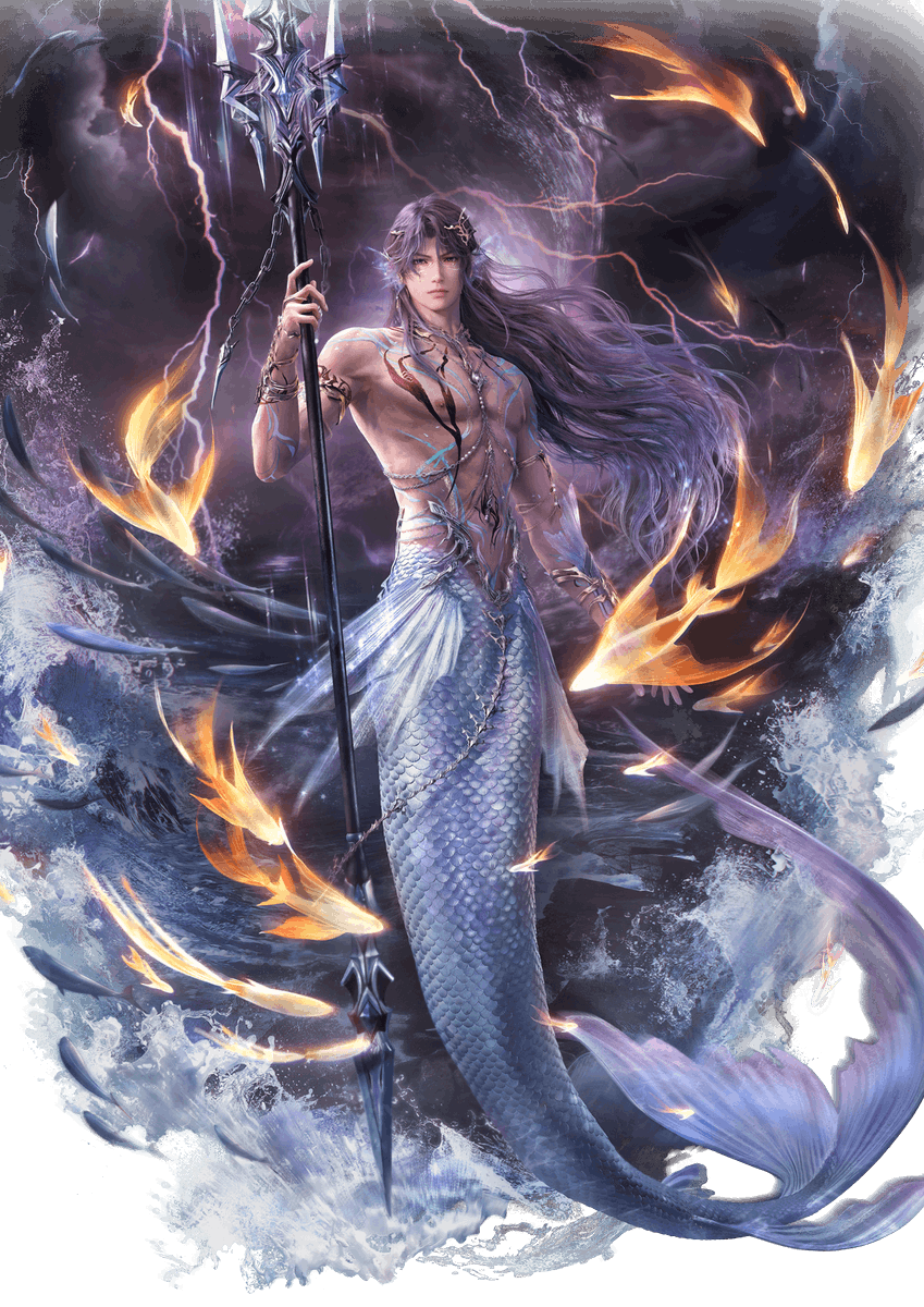 All current full myth companion art. 🧵🐟⭐️❄️🍎🐦‍⬛