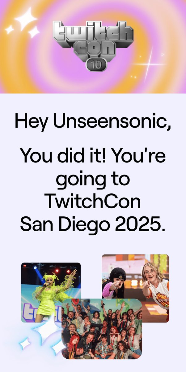 Unseensonic's tweet photo. WE GOING TO TWITCHCON YALL 💜
Get your tickets now https://t.co/DTcTb4TFON https://t.co/oLQoTys6gD