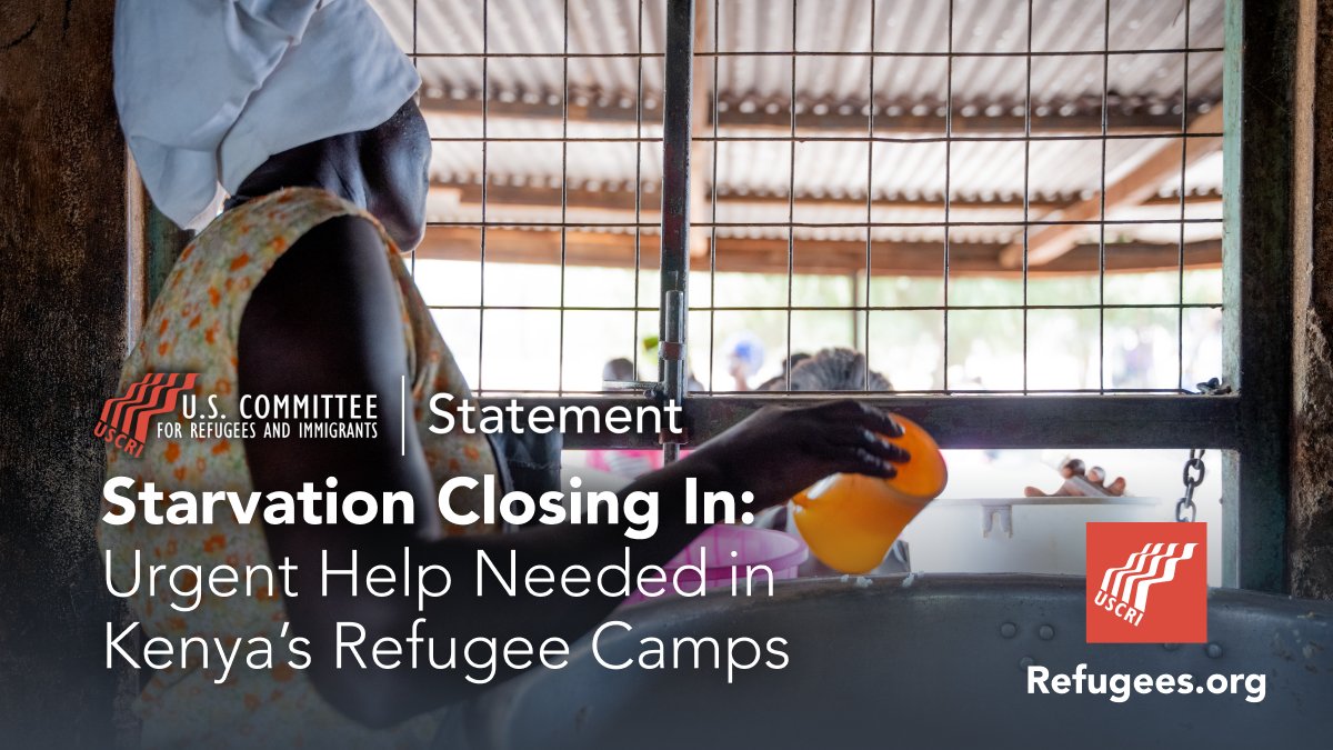 USCRIdc's tweet photo. Over 700K refugees in #Kenya’s #Kakuma & #Dadaab camps and #Kalobeyei Settlement are affected by the devastating cuts in humanitarian aid by the U.S. and other donor governments, trying to survive on just 28% of their full food rations.

“These are not abstract numbers,” says @ENegash_USCRI.  “Behind every statistic is a child going hungry, a mother skipping meals so her baby can eat, a teenager forced to abandon school to search for food or work.”
 
This is a man-made crisis—and it’s preventable. USCRI urges the international community to act now.

Read the full statement: https://t.co/7VxPxit3OI