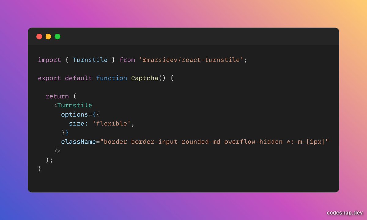 _sibiraj's tweet image. A quick fix to make Cloudflare's Turnstile widget native in @shadcn /ui projects.