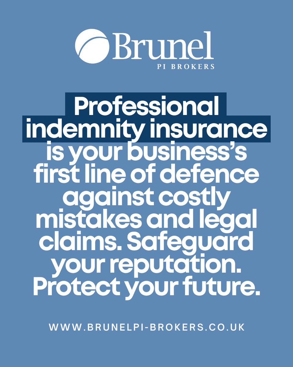 Brunel_Group's tweet image. 🛡️ Mistakes happen. Make sure you're protected.

💻 loom.ly/eidJDiA
☎️ 0117 325 2224
📥 contactus@brunelpi-brokers.co.uk

#professionalindemnity #piinsurance #businessprotection #brunelinsurance #insurancematters #specialistbroker