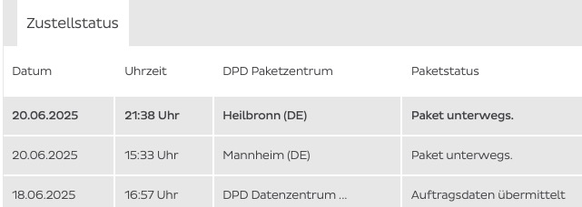 Liebe #DPD 
Falls der LKW sich ausruhen muss habe ich volles Verständnis. Ich fände es aber trotzdem klasse wenn die Sendung dann irgendwann weiter transportiert werden könnte.