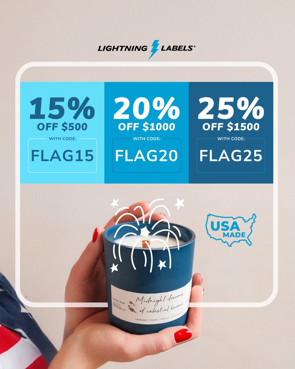 Hot dogs aren’t the only things sizzling this #4thOfJuly.
If your product's looking hot but your packaging isn’t, now’s the time to fix that. We’re celebrating freedom the best way we know how: with an unapologetically good label deal.  Sale ends 7/4.
bit.ly/3HR7bJE