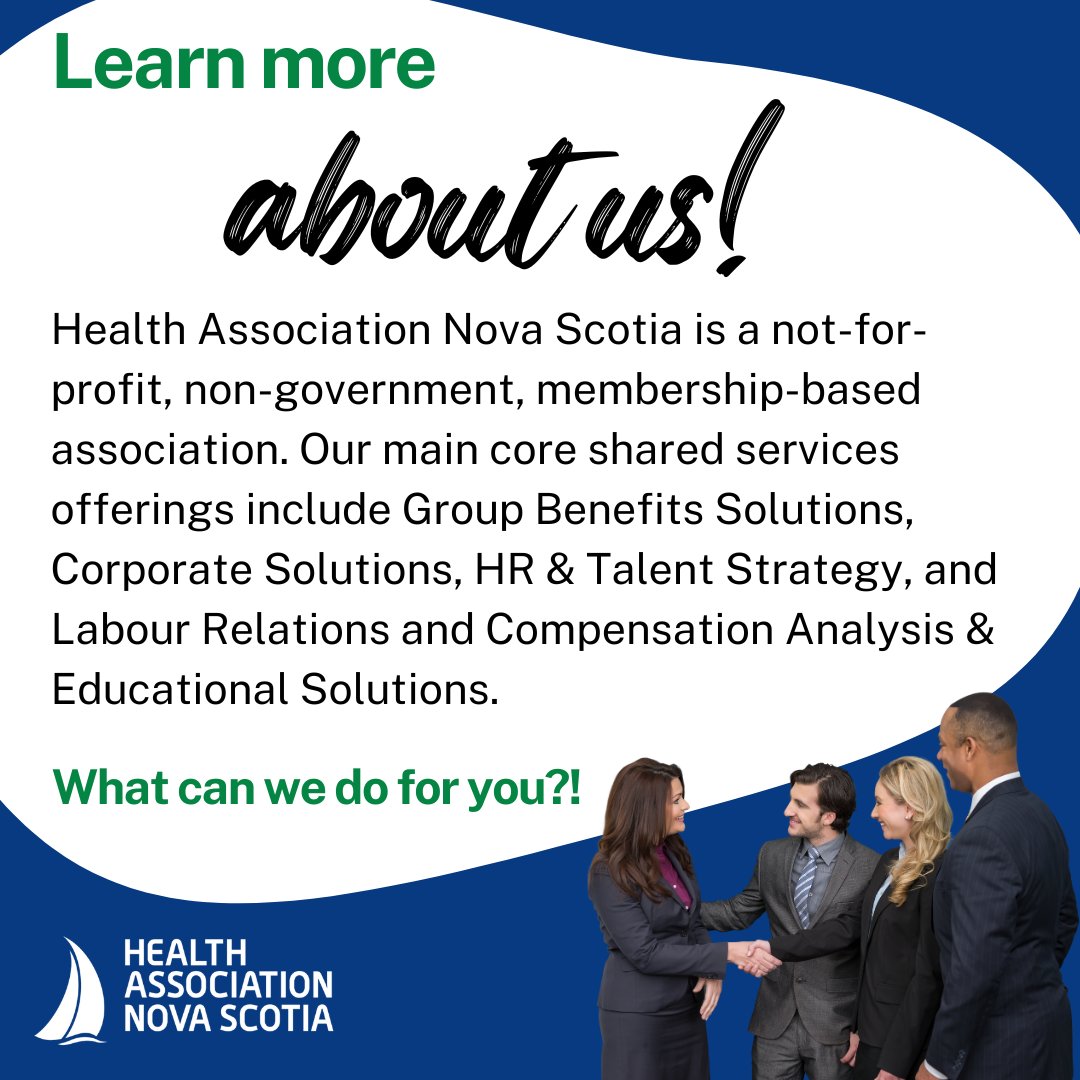 We specialize in the delivery of shared services &amp; support for organizations along the full continuum of care whose mandates positively contribute to the social determinants of health. 

What can we help you with?
 healthassociation.ns.ca