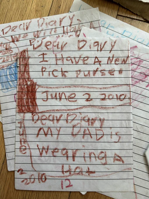 Rediscovered the diary pages from when I was 7, really riveting stuff