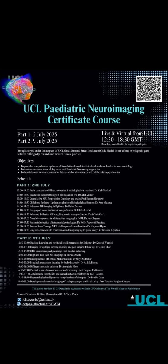 _the_SRT's tweet image. 🧠 UCL Paediatric Neuroimaging Course
📅 2 & 9 July 2025
🔥 10% off for SRT members
🔗 shorturl.at/kEMT4
#Radiology #Neuroimaging #SRT