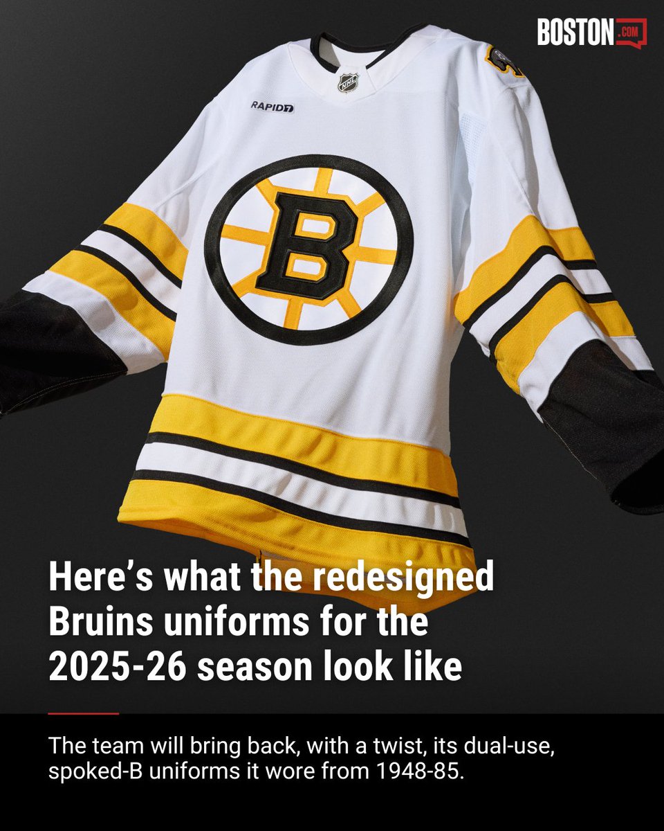 Here’s what the redesigned Bruins uniforms for the 2025-26 season will look like trib.al/I0Cf420