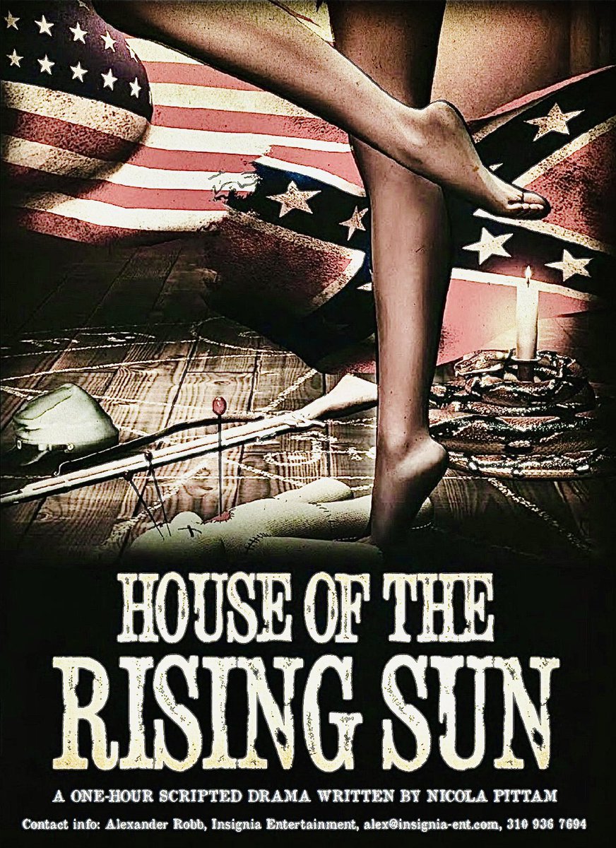 Nicola Pittam (@nicolapittam) on Twitter photo HOUSE OF THE RISING SUN - TV DRAMA PILOT An influential New Orleans’ Madam secretly joins forces with Queen of Voodoo Marie Laveau to ensure the South loses the Civil War and abolishes slavery forever. The Underground Railroad meets Harlots #ScreenPit #The_Grey_List #BitchList HOUSE OF THE RISING SUN - TV DRAMA PILOT An influential New Orleans’ Madam secretly joins forces with Queen of Voodoo Marie Laveau to ensure the South loses the Civil War and abolishes slavery forever. The Underground Railroad meets Harlots #ScreenPit #The_Grey_List #BitchList