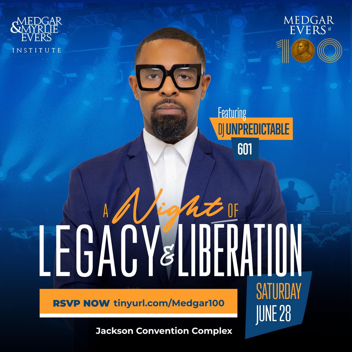 J A C K S O N,  M S‼️

LIVE INDMIX🔥

Get dressed up and come celebrate A Night of Legacy &amp; Liberation - “Medgar at 100”. 

This Saturday, June 28th

📍Jackson Convention Complex

RSVP Here 👉🏾 tinyurl.com/Medgar100
