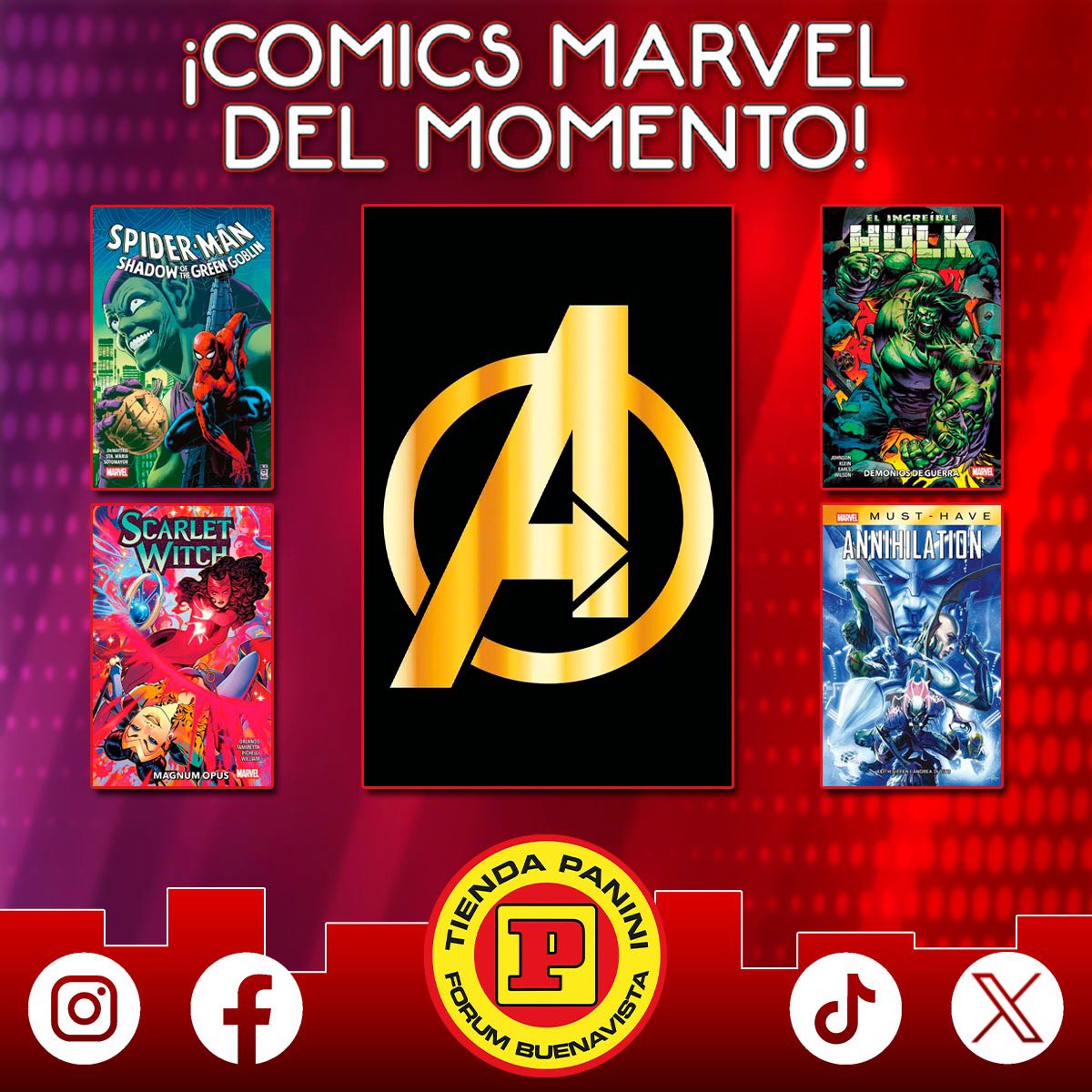 PointForum's tweet photo. No te quedes sin tus 
NOVEDADES de MARVEL🤗‼️

🔥TERCERA Y CUARTA 
semana de JUNIO🔥

Te esperamos con gusto😃‼️

Síguenos en nuestras
demás redes: https://t.co/ojc2TSNDIt

#comic #Panini #Avengers  #paninicomicsmexico #Marvel #tiendapaniniforumbuenavista https://t.co/uspJ9yHntD