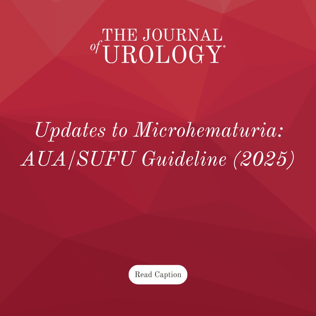 Updates to Microhematuria: AUA/SUFU Guideline (2025)

read the full article here! 👉 bit.ly/4kSNOOE
#AUA #Urology #AUAmembers #TheVoiceofUrology