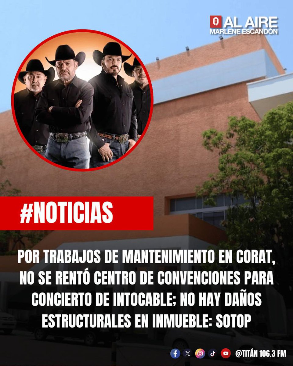 TITÁN 106.3 FM (@titan1063fm) on Twitter photo #RELEVANTE| Por trabajos de mantenimiento en <a href="/TVTenlinea/">Televisión Tabasqueña</a>, (que afectaron el área de sanitarios del Centro de Convenciones), las autoridades no arrendaron el inmueble a la empresa de espectáculos; aunque presentaron más alternativas, optaron por no tomarlas en cuenta, reveló #RELEVANTE| Por trabajos de mantenimiento en <a href="/TVTenlinea/">Televisión Tabasqueña</a>, (que afectaron el área de sanitarios del Centro de Convenciones), las autoridades no arrendaron el inmueble a la empresa de espectáculos; aunque presentaron más alternativas, optaron por no tomarlas en cuenta, reveló
