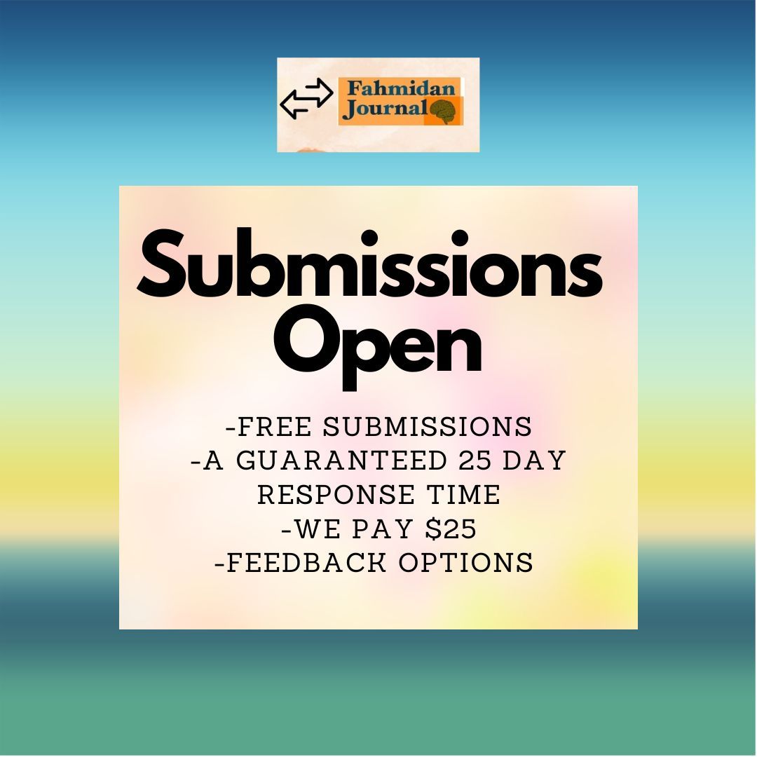 Writers, it's your time to shine!
Fahmidan Journal is reading for Issue 23.
No theme—just your best work.
Submit poetry, fiction, or nonfiction via Submittable.
Submit: buff.ly/3OYTRme