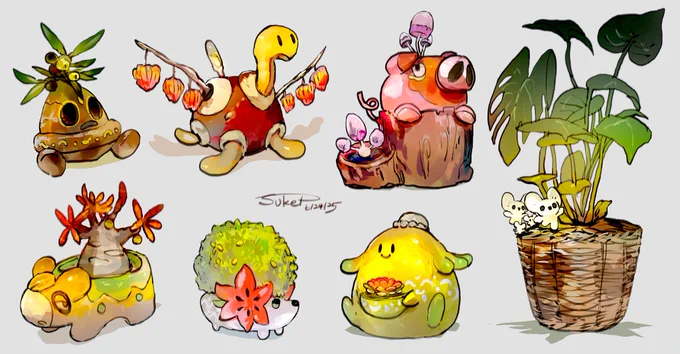 ポケモンモチーフの植木鉢