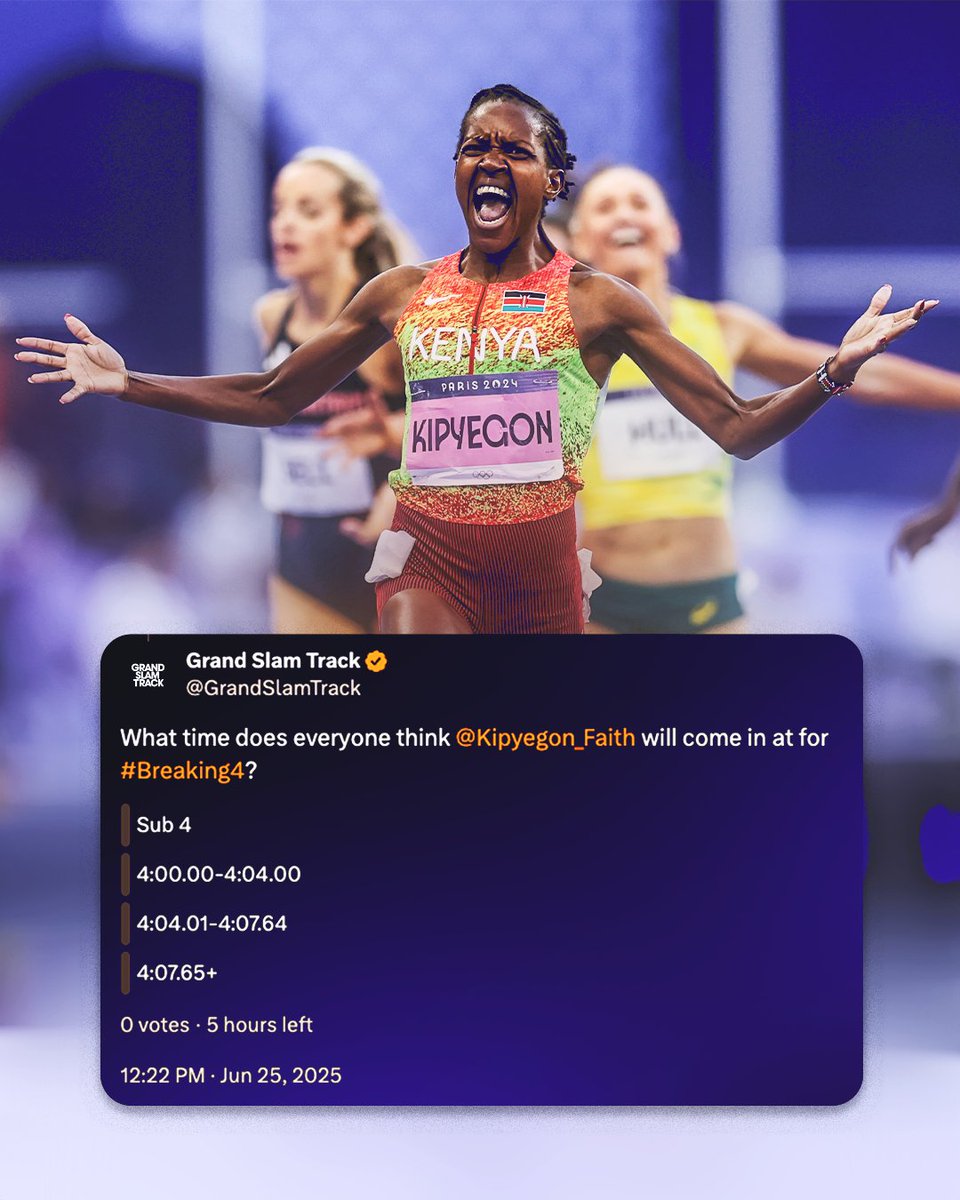 Make your predictions and set your alarms!

#Breaking4 is tomorrow at 1:15pm ET!

📺📱WATCH LIVE: both Prime Video (amzn.to/3G3EM2r) and Nike’s YouTube channel (bit.ly/44dl646)