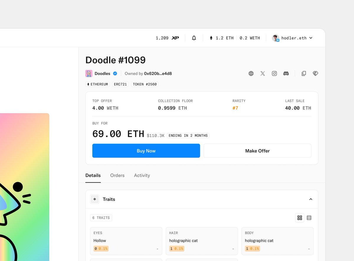Excited about the refreshed OpenSea item page.