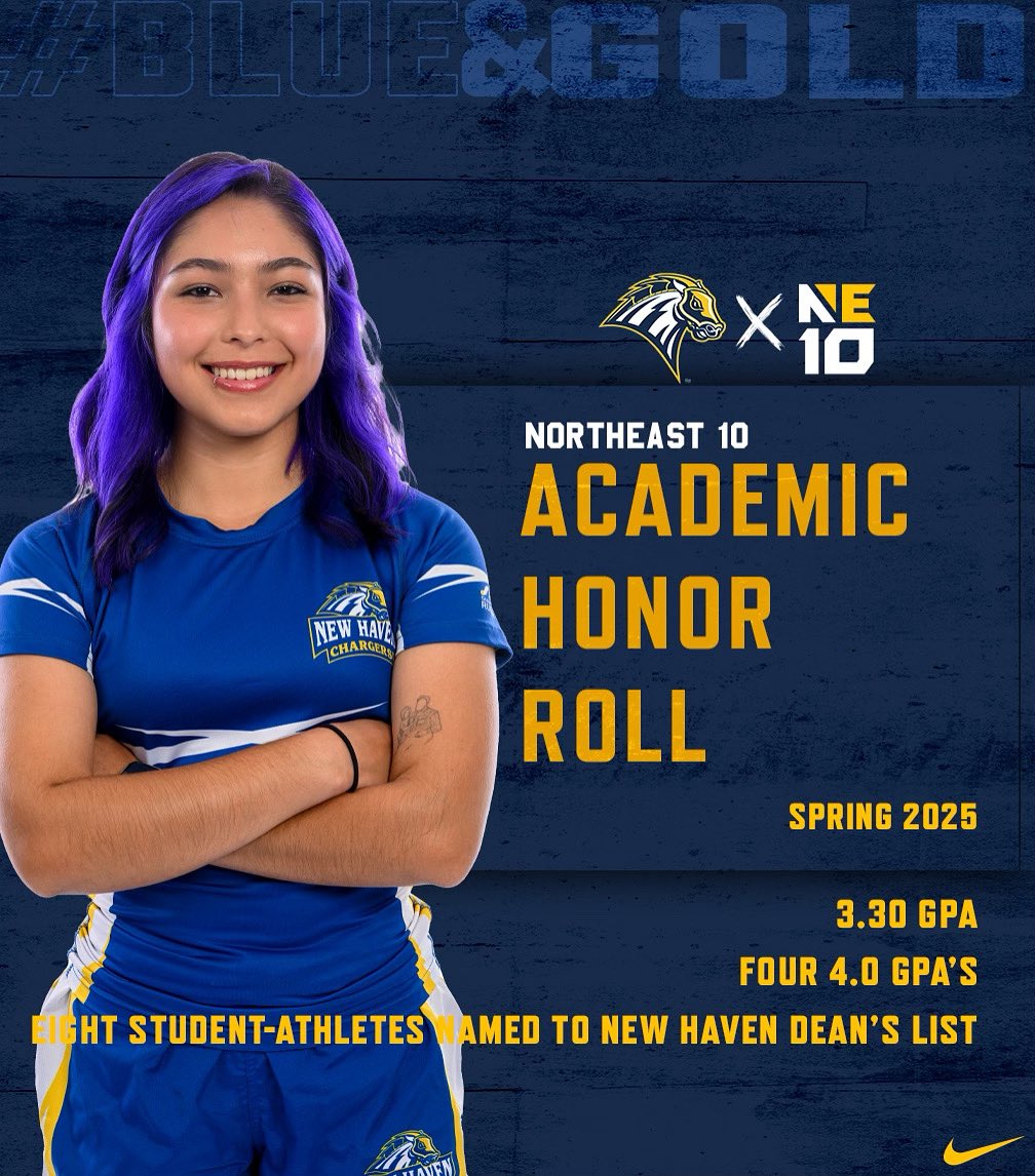 𝐄𝐱𝐜𝐞𝐥𝐥𝐞𝐧𝐜𝐞 𝐨𝐧 𝐚𝐧𝐝 𝐨𝐟𝐟 𝐭𝐡𝐞 𝐟𝐢𝐞𝐥𝐝.📚

Congrats to our student-athletes that have earned a spot on the NE10 Academic Honor Roll for their outstanding performance in the classroom!

#BlueAndGold