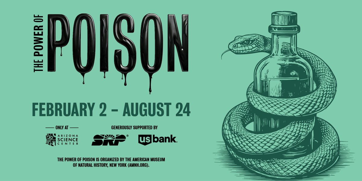 Only 2️⃣ months left to explore the strange and spellbinding world of The Power of Poison! From mysterious illnesses to enchanted tales, discover how nature’s deadliest tools have shaped history. Live performances and interactive dioramas await ☠️ azscience.org/experience/all…