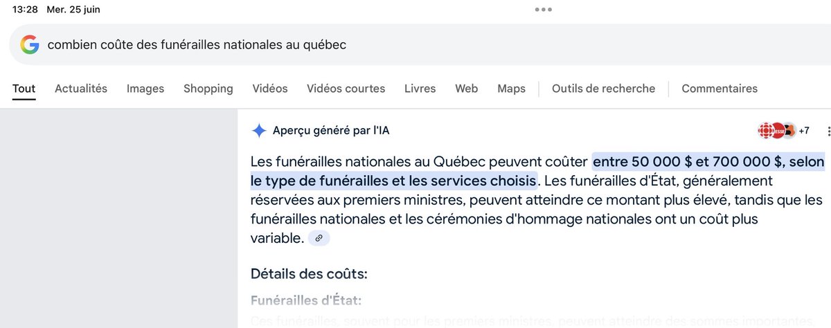 Sakya10's tweet image. Combien coûte des funérailles Nationales au Québec 💸💸💸que nous payons 👇👇👇