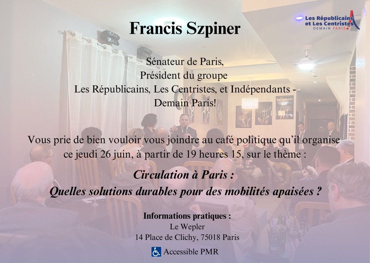 Pierre Maurin (@pierremaurin) on Twitter photo Chers amis, retrouvez-moi demain soir avec <a href="/fszpiner/">Francis Szpiner</a> pour évoquer ensemble les conditions de circulation à #Paris et pour échanger sur les solutions pour des mobilités apaisés. #muncipales #alternance #paris. Chers amis, retrouvez-moi demain soir avec <a href="/fszpiner/">Francis Szpiner</a> pour évoquer ensemble les conditions de circulation à #Paris et pour échanger sur les solutions pour des mobilités apaisés. #muncipales #alternance #paris.