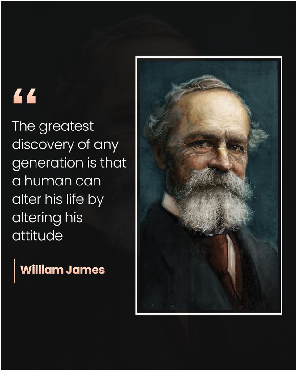 EdgarWeaverJrMD's tweet photo. Quote of the Day!

“The greatest discovery of any generation is that a human can alter his life by altering his attitude.”
— William James

Order your book now!
https://t.co/GvOeb8CycS

#mindsetofspirit #EdgarNWeaverJrMD #positivemindset #personaldevelopment #mentalhealthmatters https://t.co/MwjezMmIoI