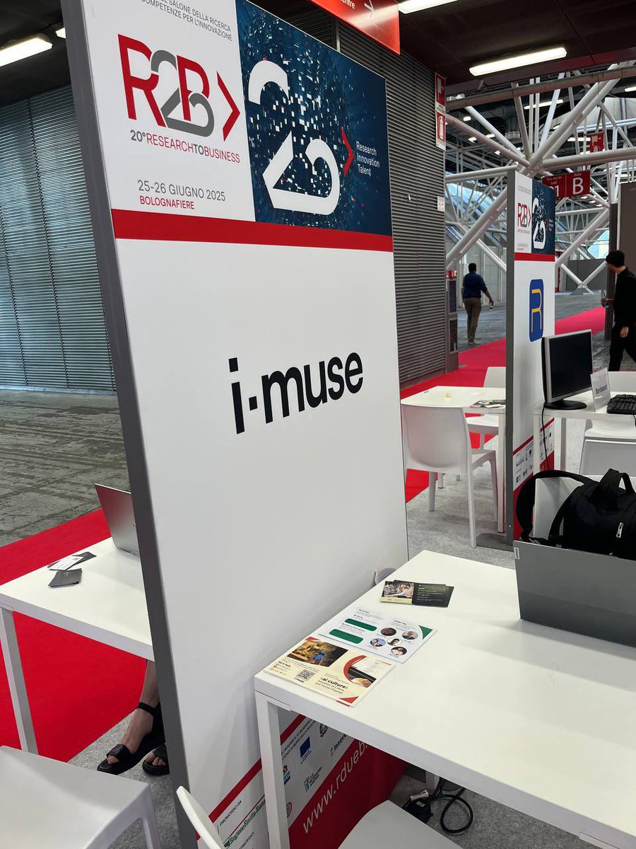 ncampani's tweet image. The I-Muse app has been selected to represent Netval  (Network for research valorisation) at R2B, the International Exhibition for Research and Innovation in Bologna. June 25-26. @NetvalITA 
#R2B #IMuseapp #Netval #Bolognafiere #ESOMAS #Impact