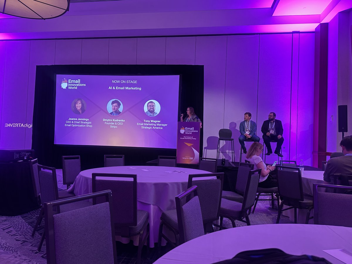 Email marketing team members, Christina Pohle and Tony Wagner recently attended the Email Innovations World conference in Phoenix. Tony presented in multiple sessions, leading a solo presentation on how his team used generative AI to enhance their email production process, then