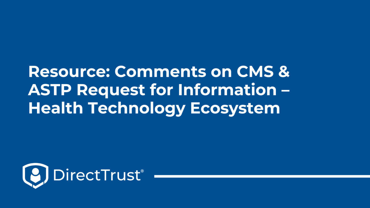 We recently submitted comments on the Centers for Medicare &amp; Medicaid Services and Assistant Secretary for Technology Policy Request for Information: Health Technology Ecosystem.

View our submission here: bit.ly/4ncu8Hb