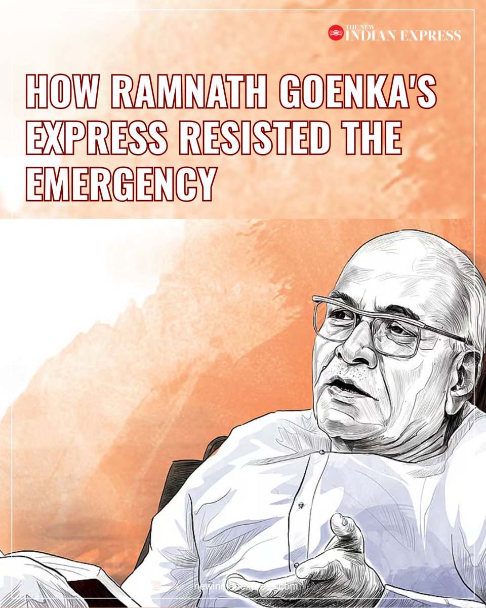 TNIE Web-only Column | #RamnathGoenka's Express was one of the very few papers that resisted and refused to be intimidated throughout the #Emergency which lasted till March 21, 1977.  

The musty odour of fear-induced sweat pervaded the Emergency. At the Express offices in Delhi,