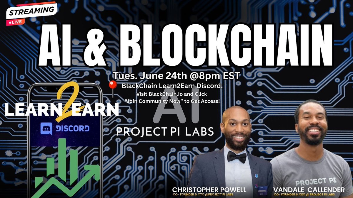 Project Pi - Infinite Yield (@projectpi314) on Twitter photo The Project Pi Labs team had the opportunity to join <a href="/Blackchain_io/">BlackChain</a> Learn2Earn series for a live session exploring the future of AI & Blockchain.
We shared our vision for decentralized intelligence, Kingdom-minded innovation, and answered questions from an amazing, engaged The Project Pi Labs team had the opportunity to join <a href="/Blackchain_io/">BlackChain</a> Learn2Earn series for a live session exploring the future of AI & Blockchain.
We shared our vision for decentralized intelligence, Kingdom-minded innovation, and answered questions from an amazing, engaged